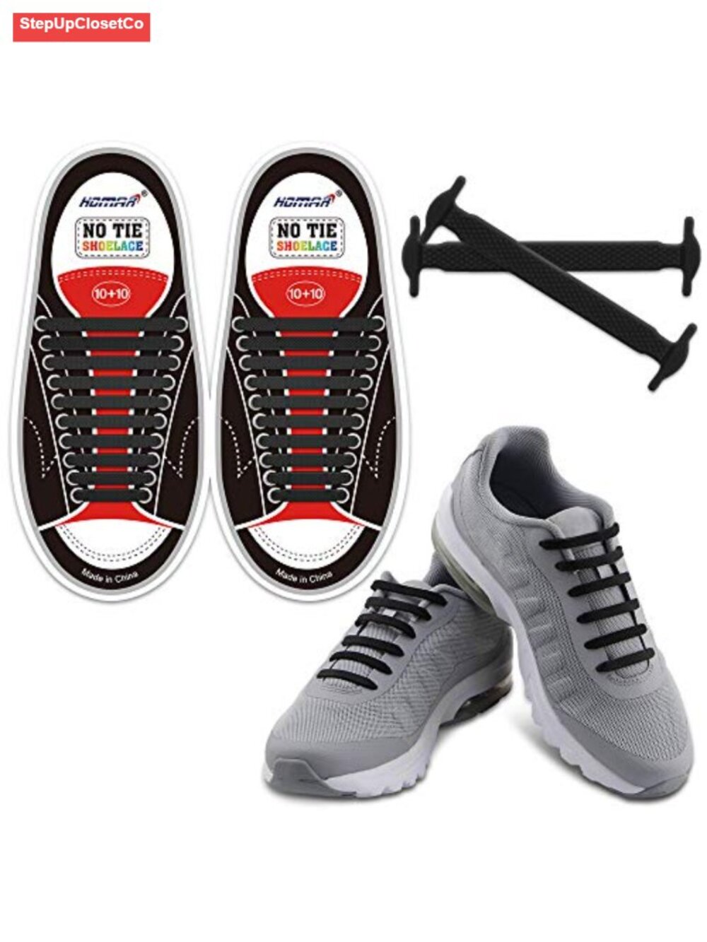 No Tie Shoelaces Stretch Silicone Elastic Slip-on Shoe Laces for Kids Adults